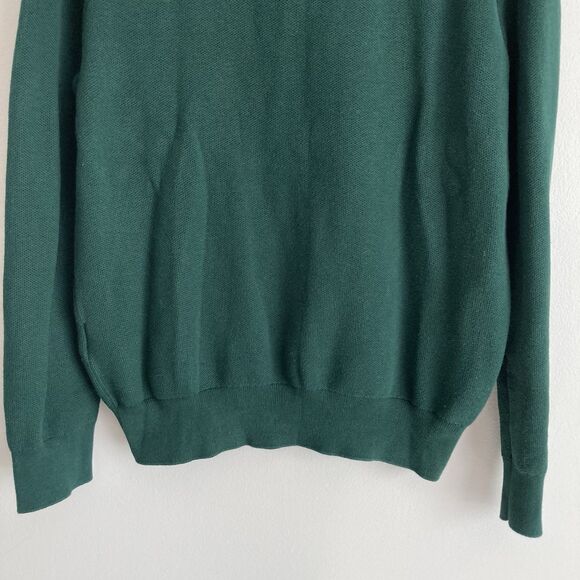 Polo Ralph Lauren Mens 1/4 Zip Green Sweater Size Large 100% Cotton Preppy - Picture 8 of 10